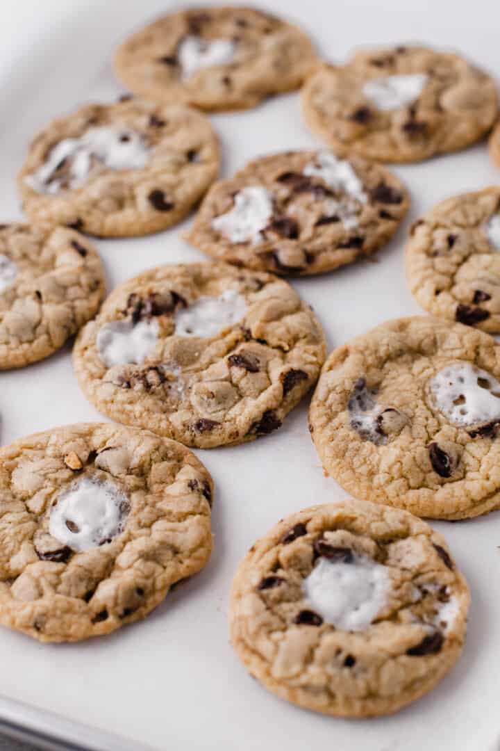 S'mores Cookies on a sheet pan