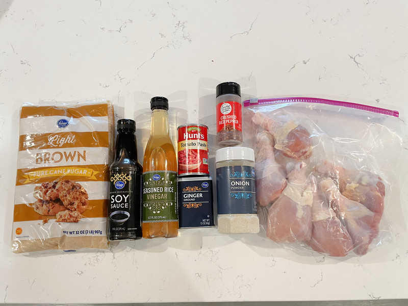 ingredients for Asian chicken drumsticks.