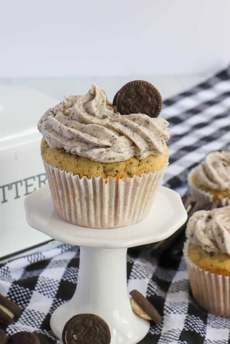 Oreo Cupcake on white stand