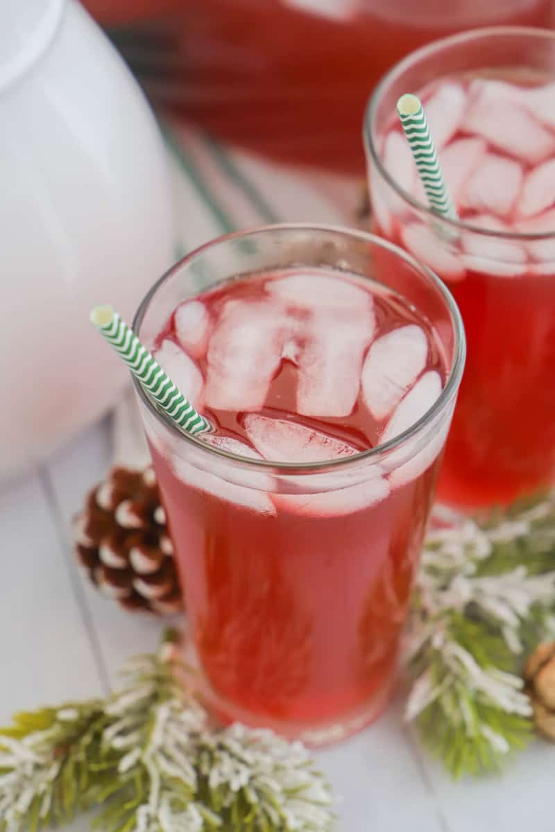 close up of Christmas punch drink