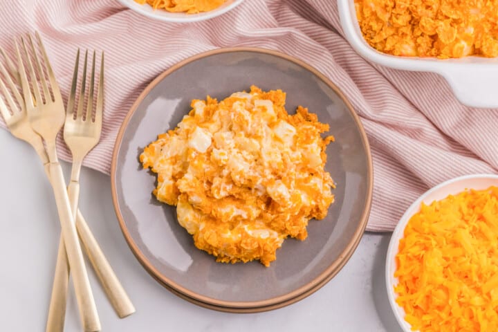 funeral potatoes on a plate