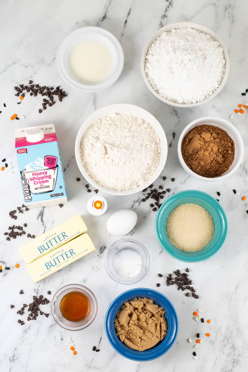 ingredients for Halloween cookie bars