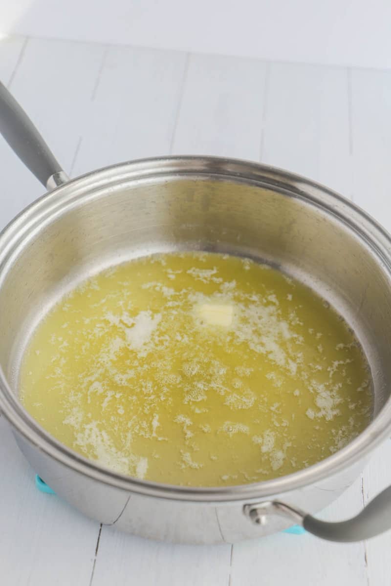melting butter in saucepan for alfredo