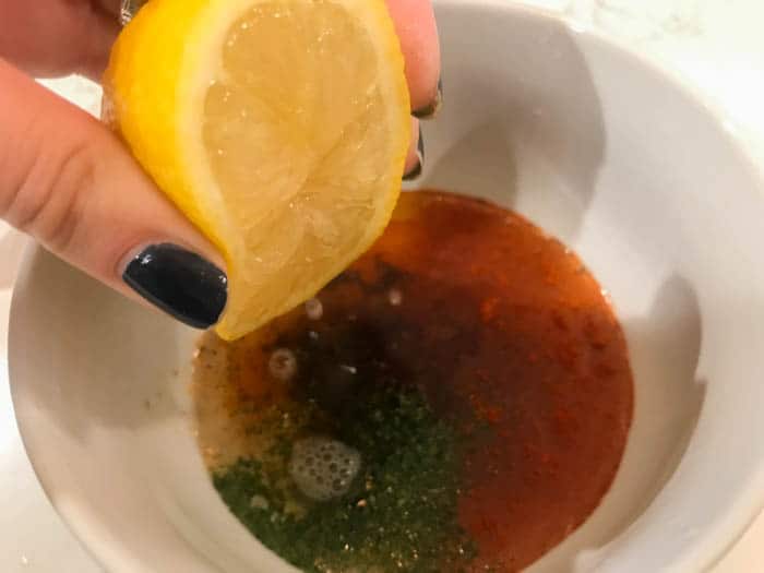 making the lemon pepper marinade