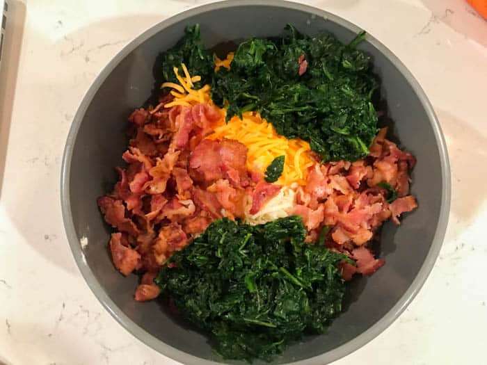 mixing all ingredients together in a bowl