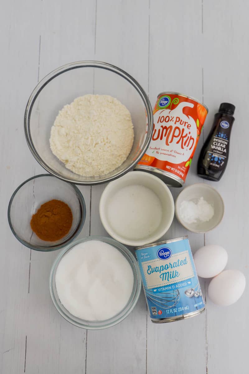 ingredients for pumpkin pie cupcakes