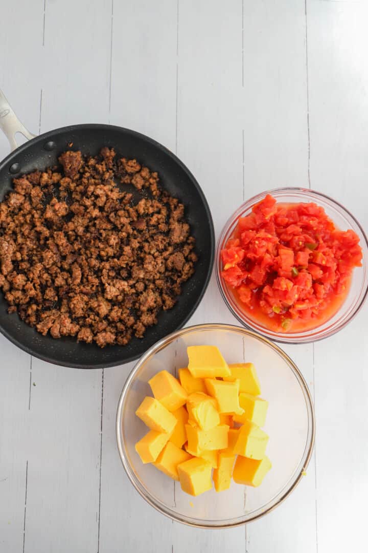 ingredients for Rotel dip