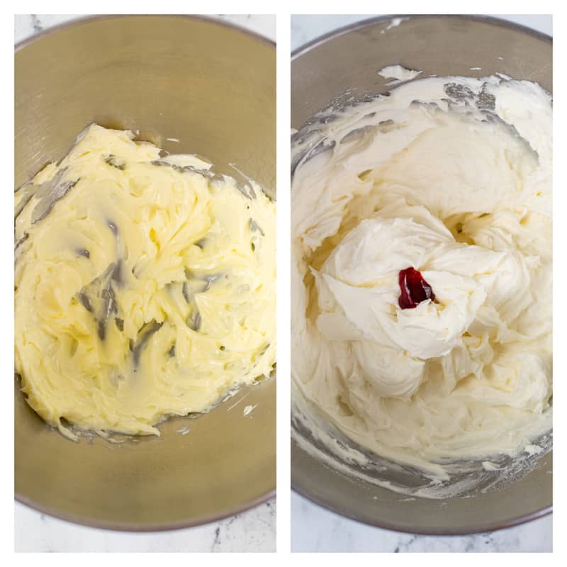 mixing ingredients together for the frosting