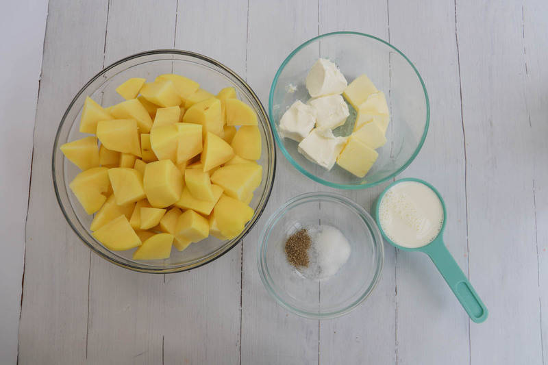 ingredients for cream cheese mashed potatoes