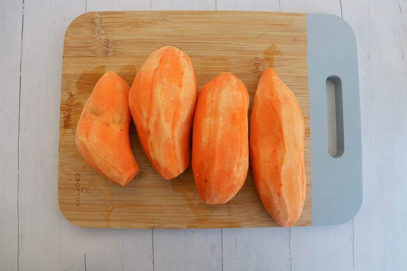 peeled sweet potatoes for fries