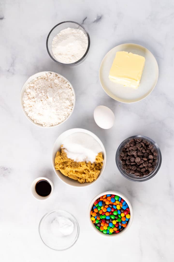 ingredients for m&m cookies