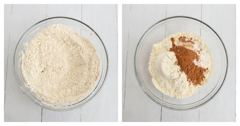 mixing the dry ingredients for the pumpkin bread