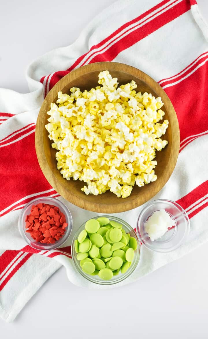 ingredients for Grinch Popcorn