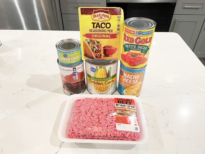 ingredients for beef nacho soup