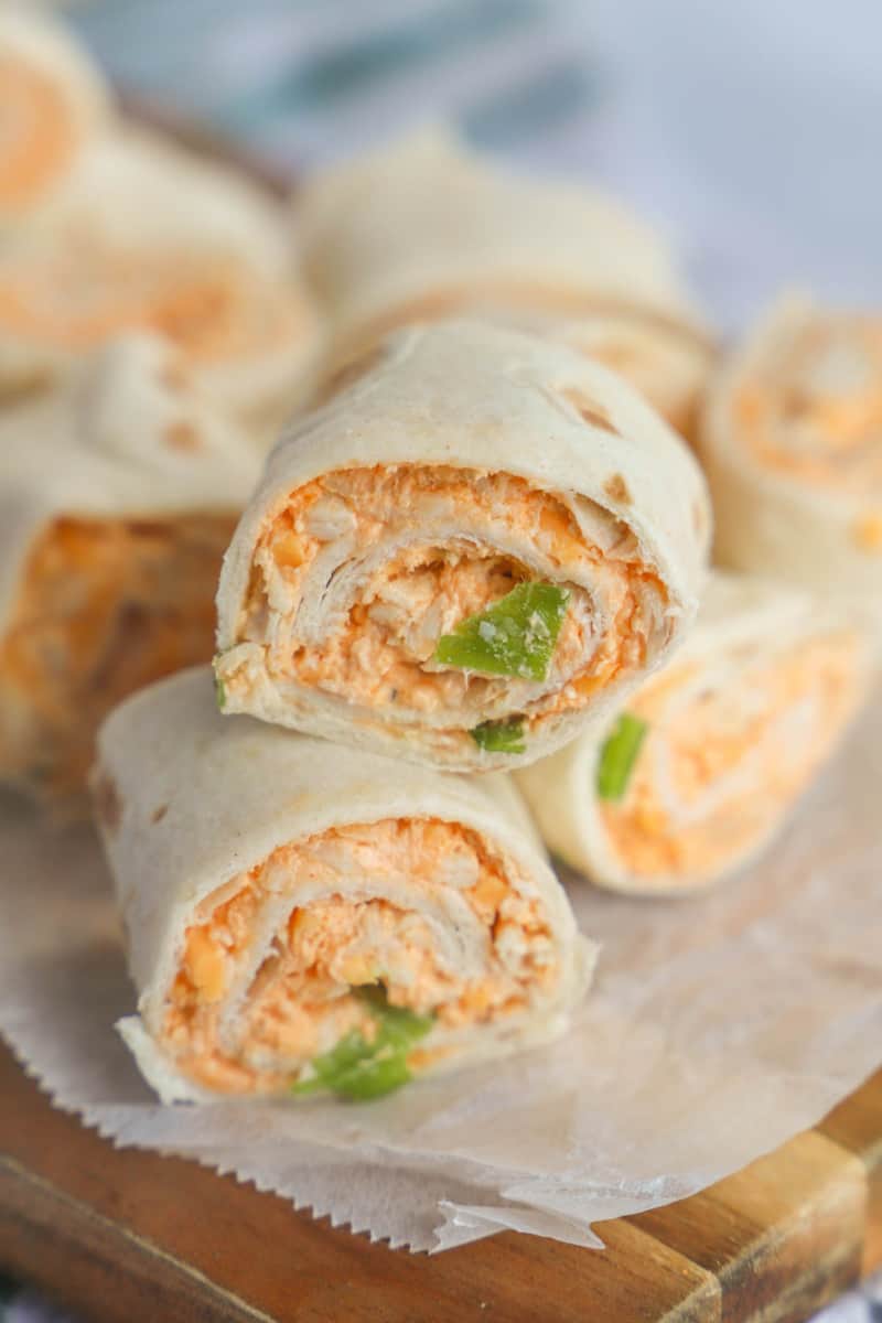 sliced buffalo chicken pinwheels
