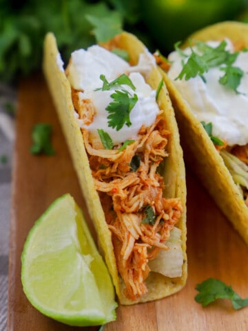 Slow Cooker Cilantro Lime Chicken Tacos