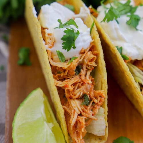 Slow Cooker Cilantro Lime Chicken Tacos