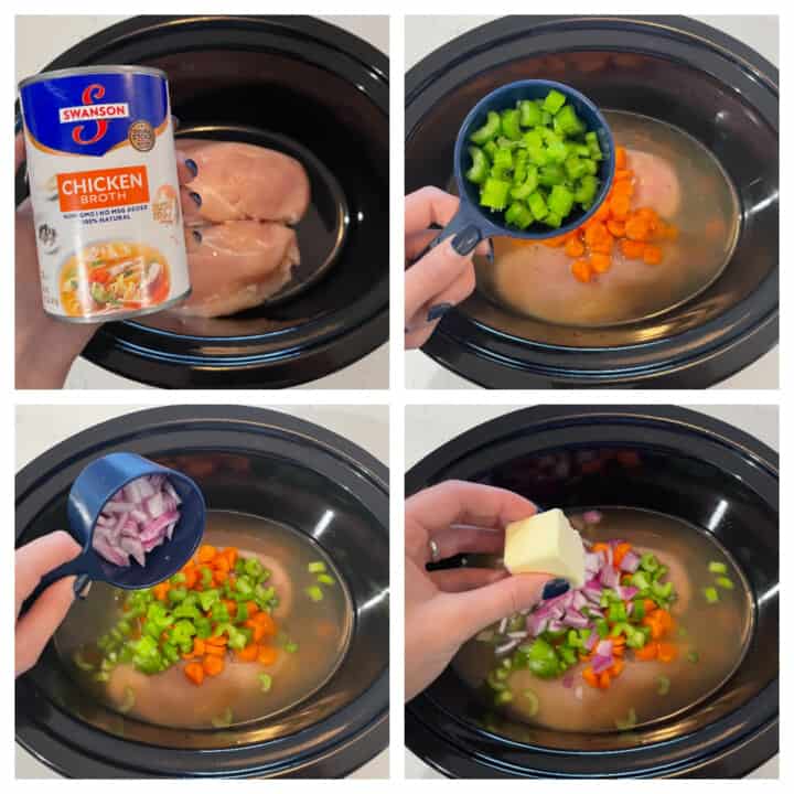 step by step pictures for making chicken and rice soup in slow cooker