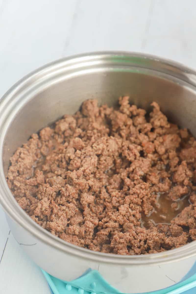 cooking ground beef in pan