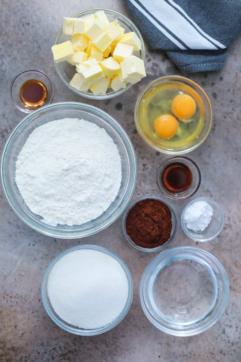 ingredients for the Texas sheet cake