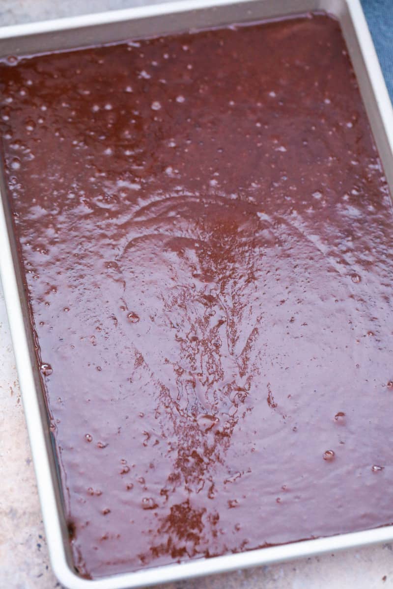 batter in baking sheet