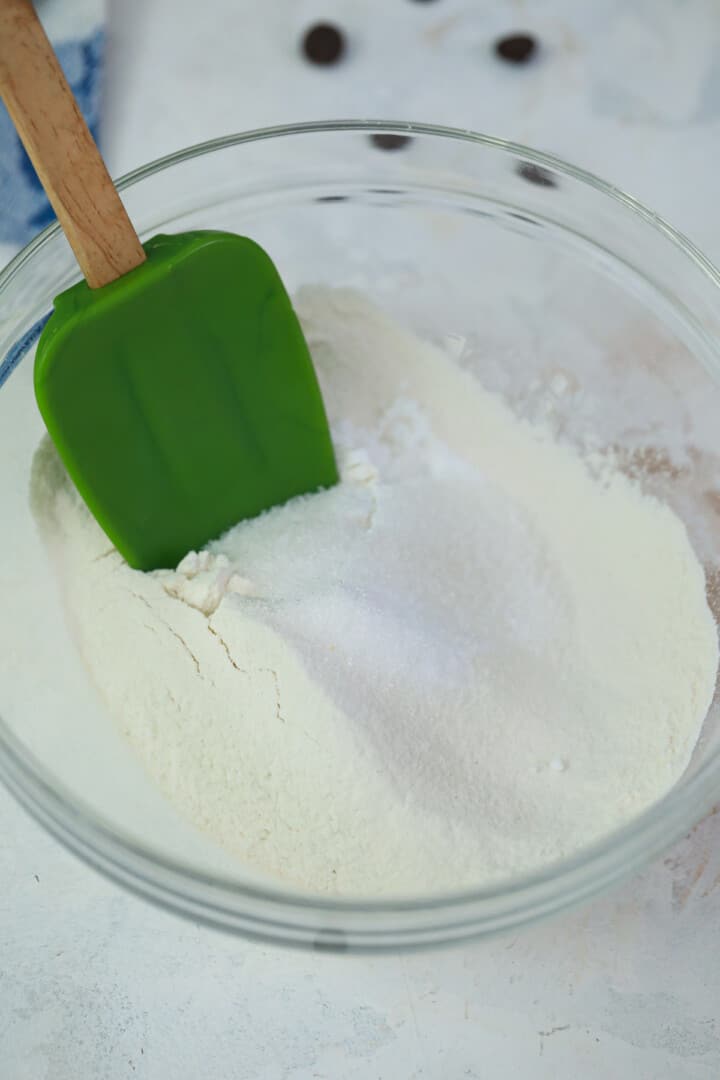 mixing together the dry ingredients