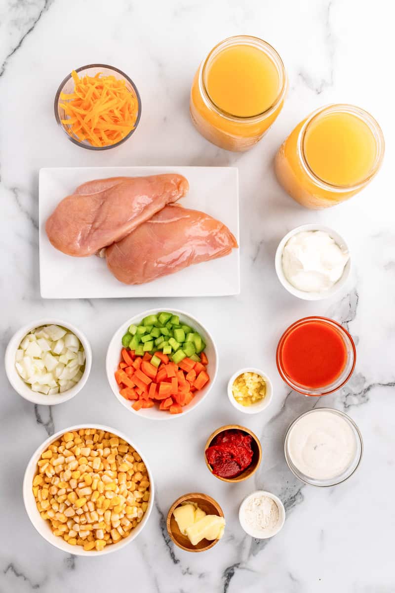 ingredients for Buffalo Chicken Soup