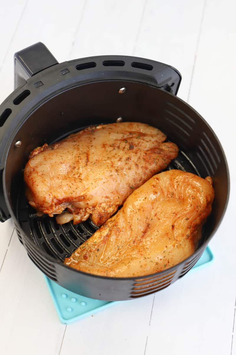 air fryer chicken in the air fryer basket