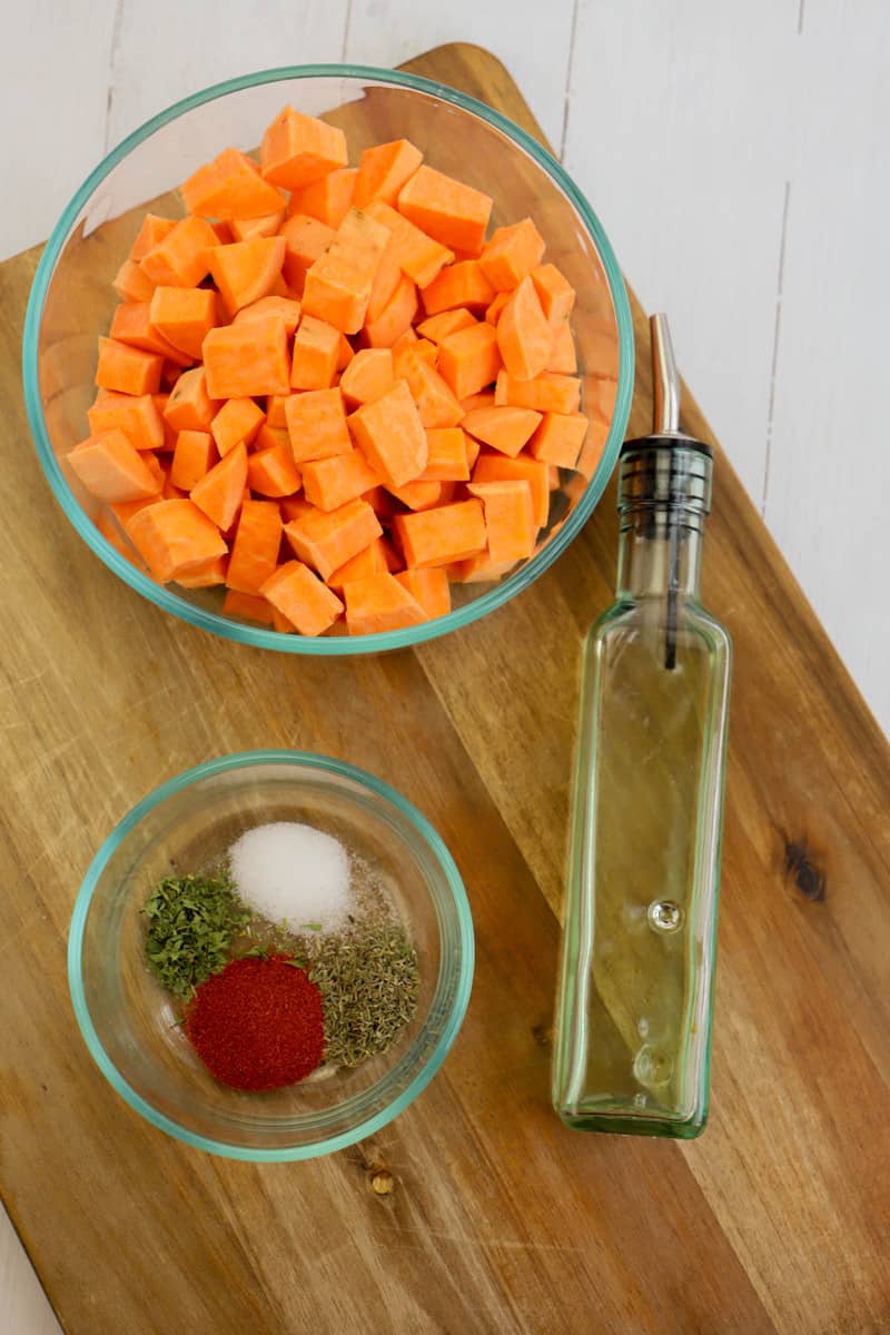 ingredients for air fryer sweet potatoes