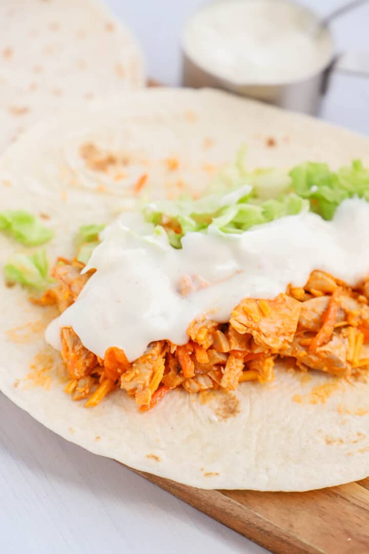 layering the filling into the tortillas