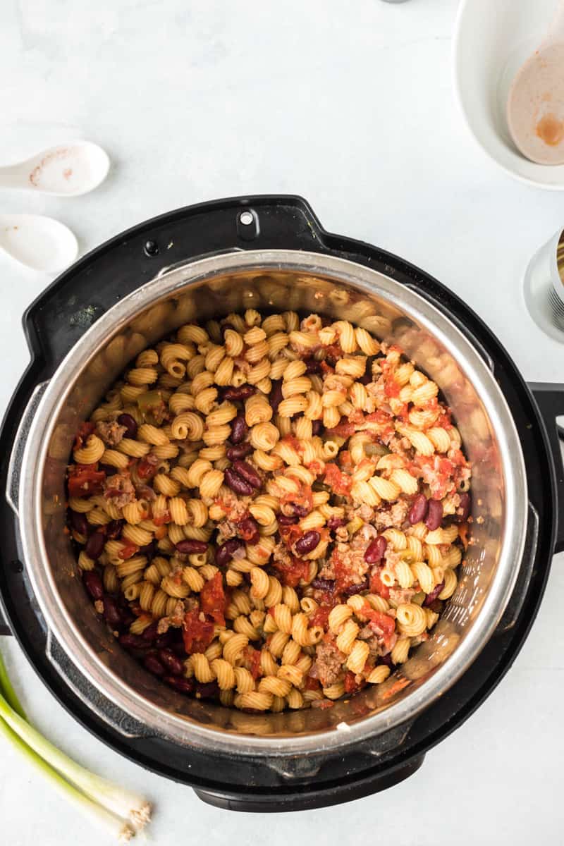 chili mac finished in the instant pot