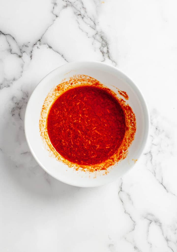 The marinade for the chicken fajitas.