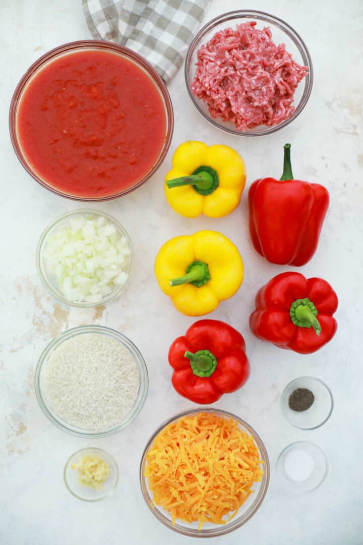 ingredients for slow cooker stuffed peppers