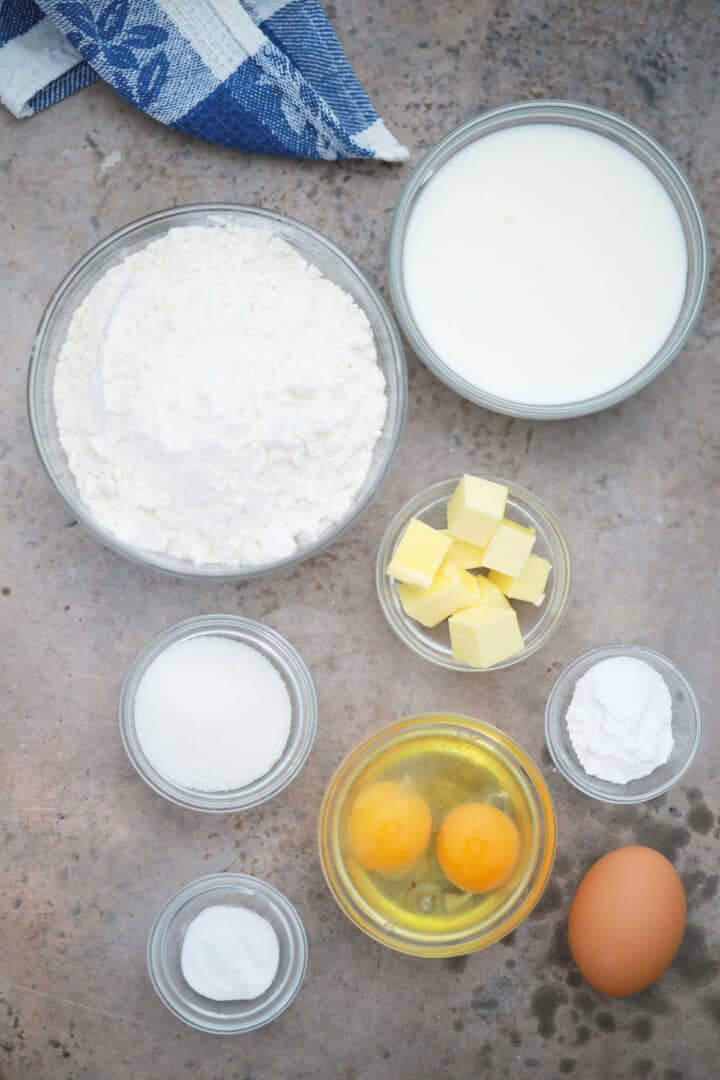 ingredients for homemade pancakes