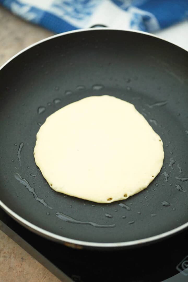 pancake cooking on the skillet