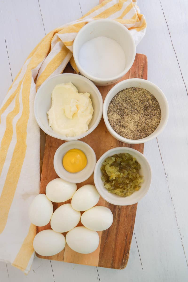 ingredients for Southern Deviled Eggs