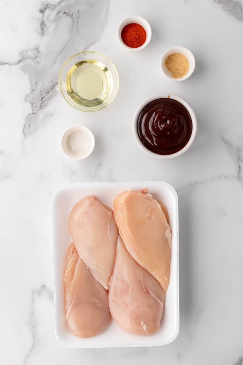 ingredients for baked BBQ chicken.