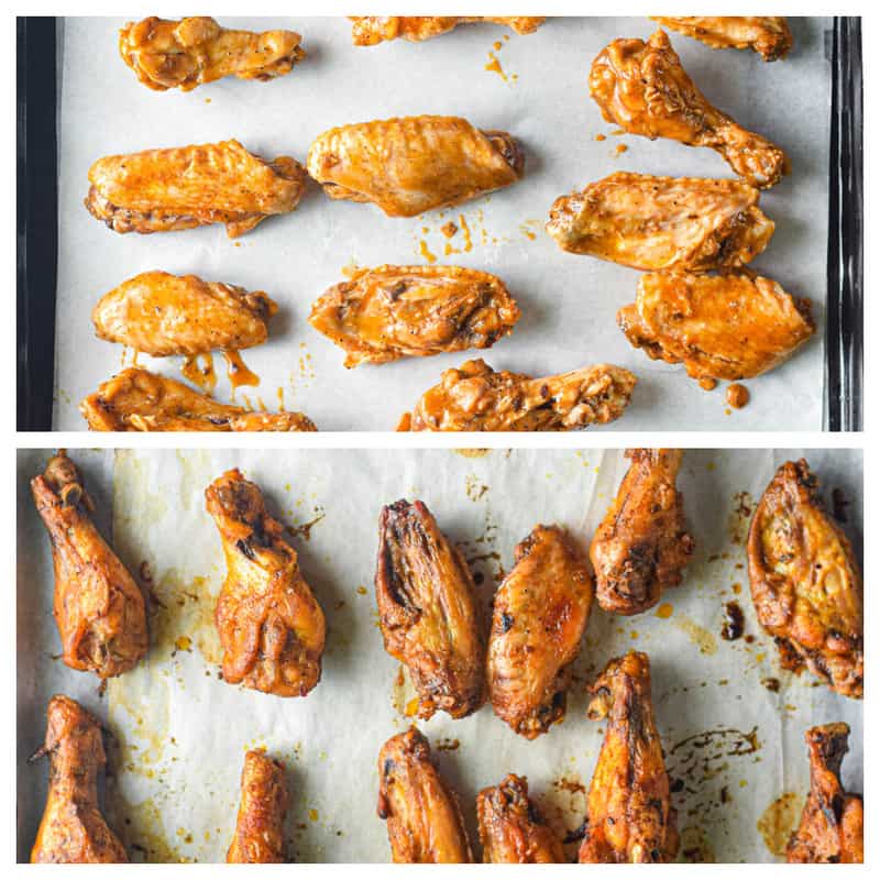 preparing the wings for broiling in the oven to crisp them