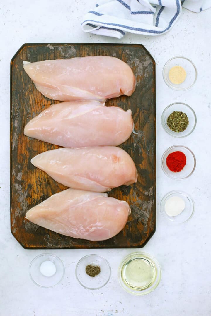 ingredients for baked chicken breasts.