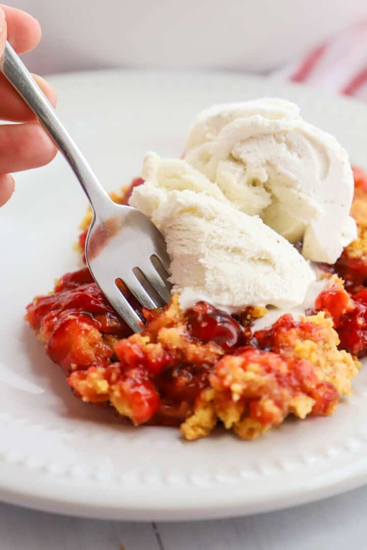 eating the cake with a fork