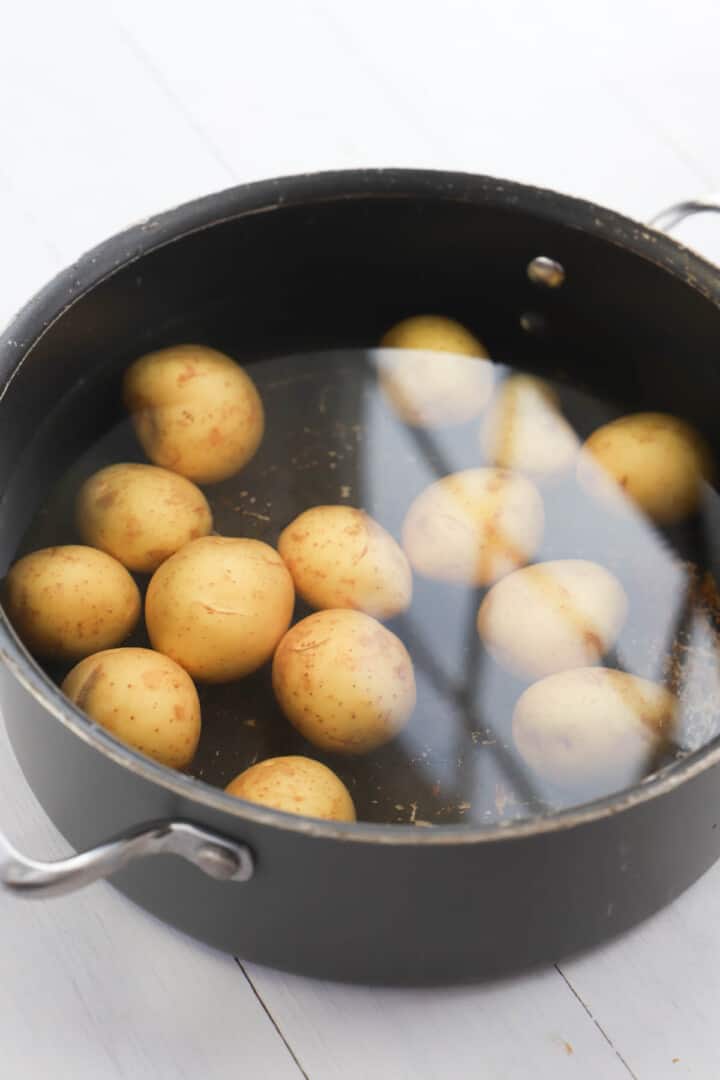 potatoes in pot ready to be boiled