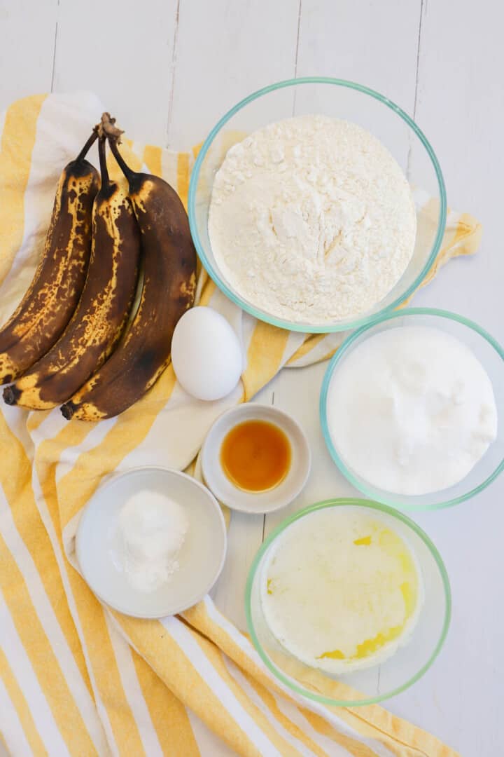 ingredients for banana bread