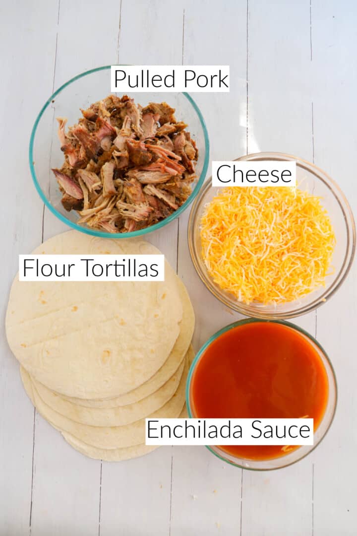 ingredients for pulled pork enchiladas