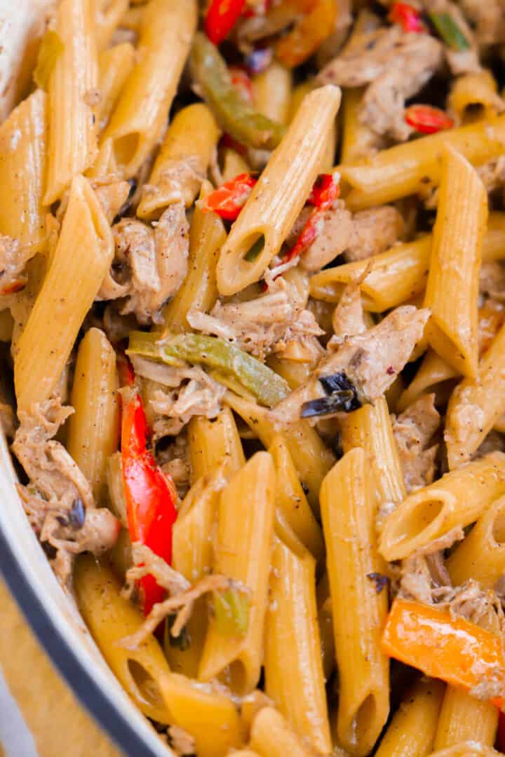closeup of Rasta Pasta in pan