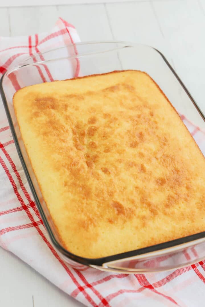 cake in baking dish