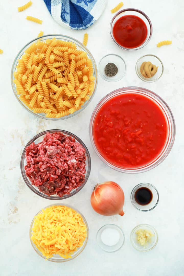 ingredients for cheeseburger casserole