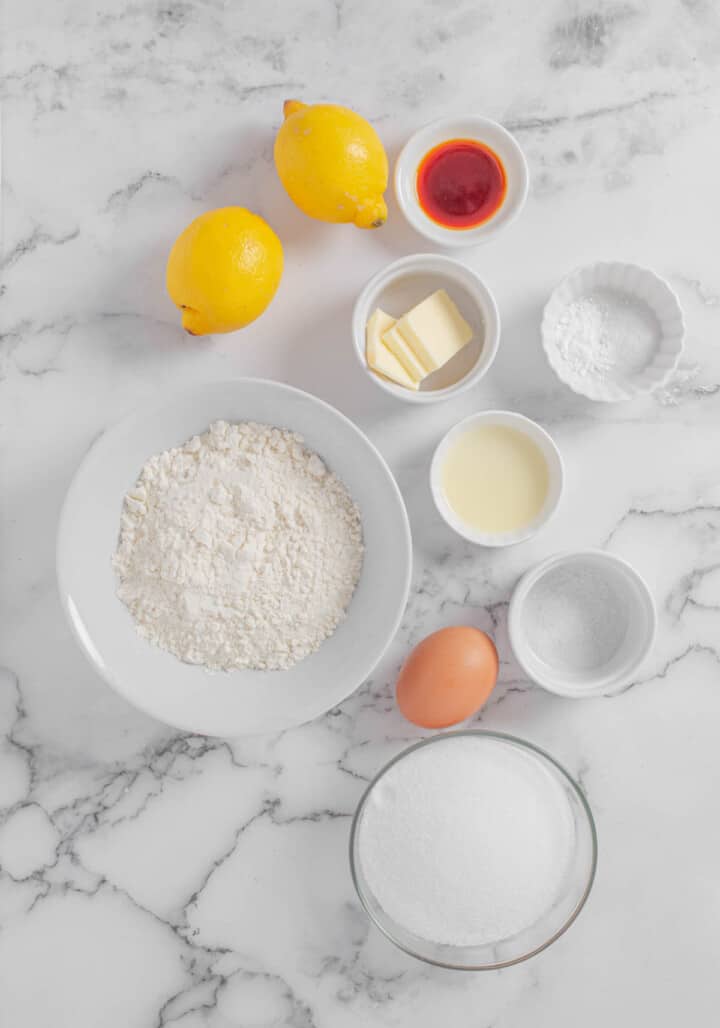 ingredients for lemon sugar cookies