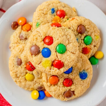 Peanut Butter Oatmeal M&M Cookies