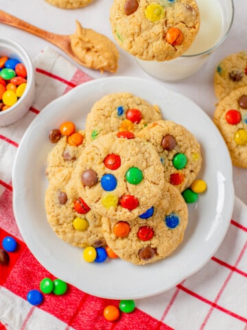 Peanut Butter Oatmeal M&M Cookies