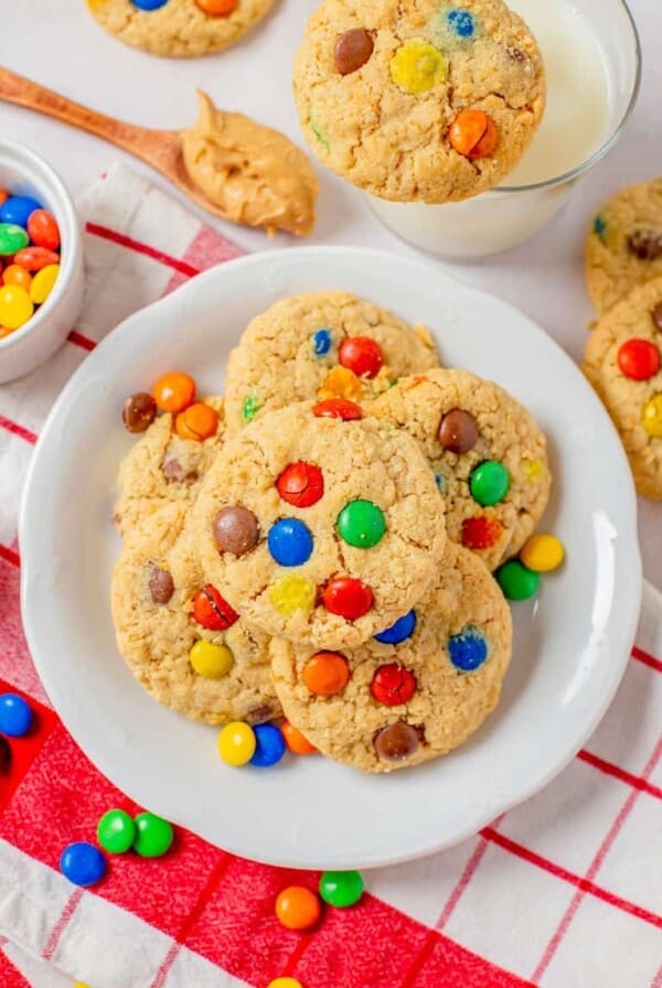 Peanut Butter Oatmeal M&M Cookies